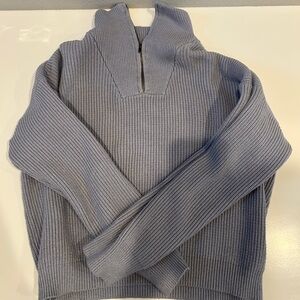Light blue quarter zip sweat sweater-size small